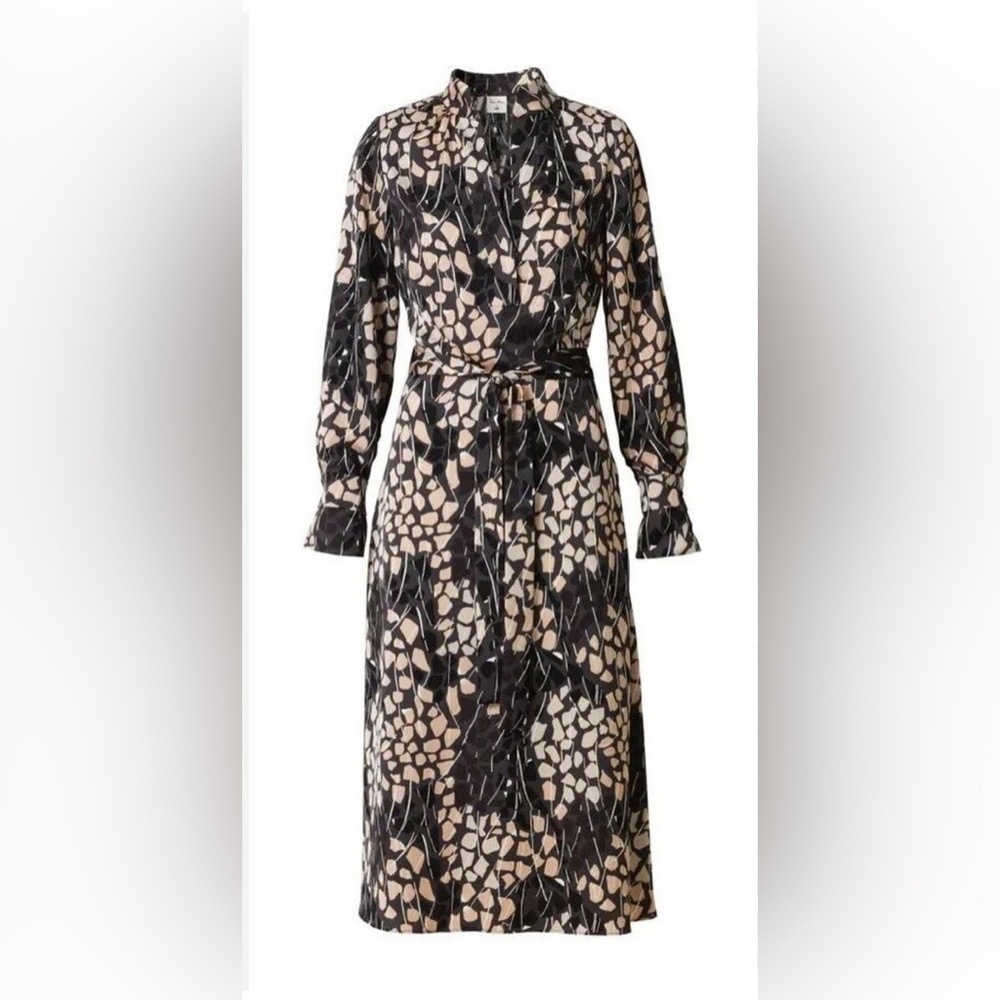 Richard Allen X H&M Long Sleeve Geometric Size 12 Midi Women’s Dress - Picture 1 of 8